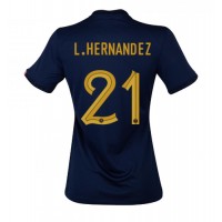 Zenski Nogometni Dres Francuska Lucas Hernandez #21 Domaci SP 2022 Kratak Rukav